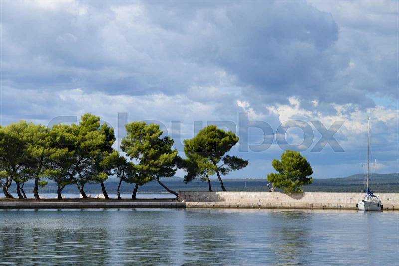 Seaside Scenery in Sunny Day in Croatia, stock photo