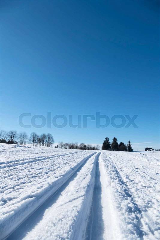 Winter sports cross-country skiing, symbol of sports, winter holidays, nature, stock photo
