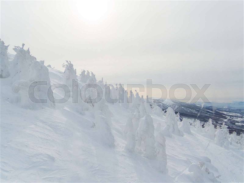 Snow monster in northeast of Japan, stock photo