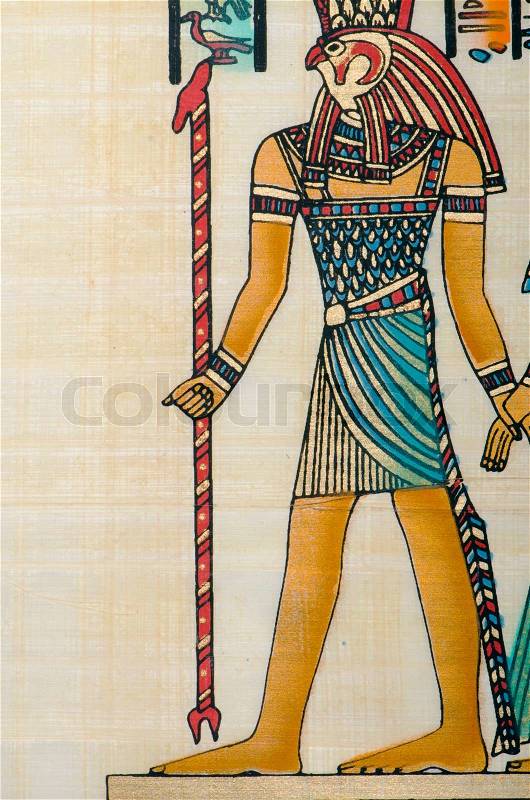 Egyptian history concept with papyrus, stock photo