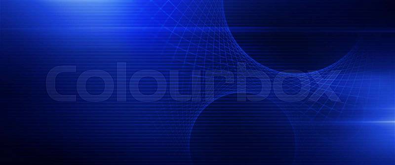 Glowing Blue Mesh Banner. Modern Technology Conceptual Background Illustration. , stock photo
