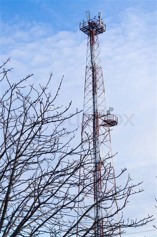 Mobile communication tower, stock photo