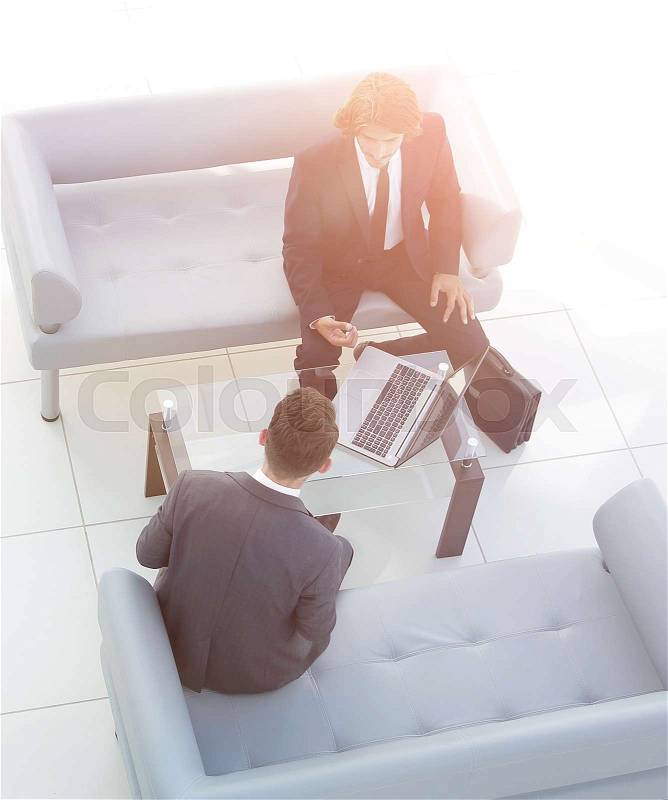 View from the top .meeting business colleagues.photo with copy space, stock photo