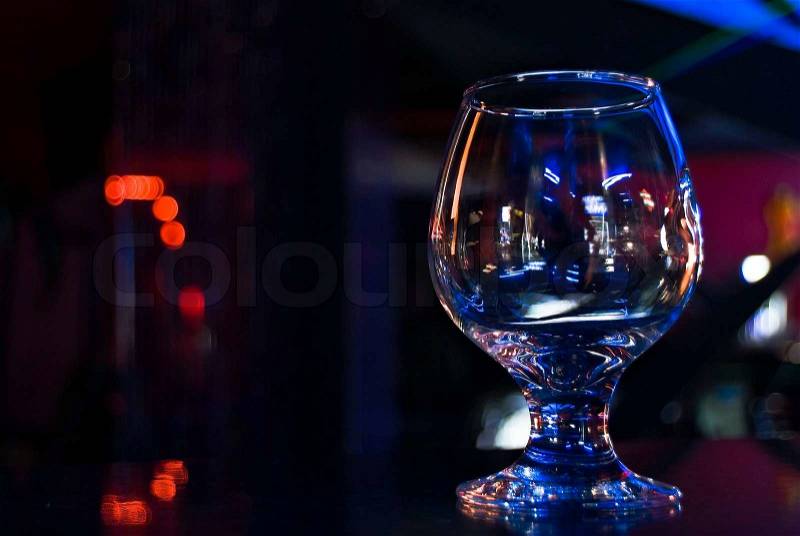 Glass stemware on the bar of bar, stock photo