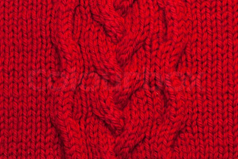 Red knitting background of handmade woolen pattern, stock photo - Stock  Image - Everypixel