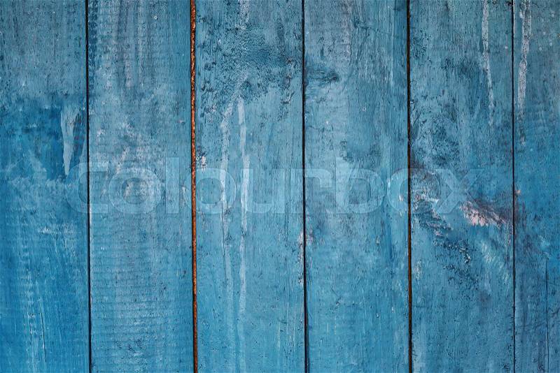 Blue wooden background from old boards, stock photo
