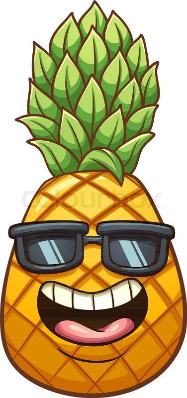 Happy cartoon pineapple. Vector clip ... | Stock Vector ...