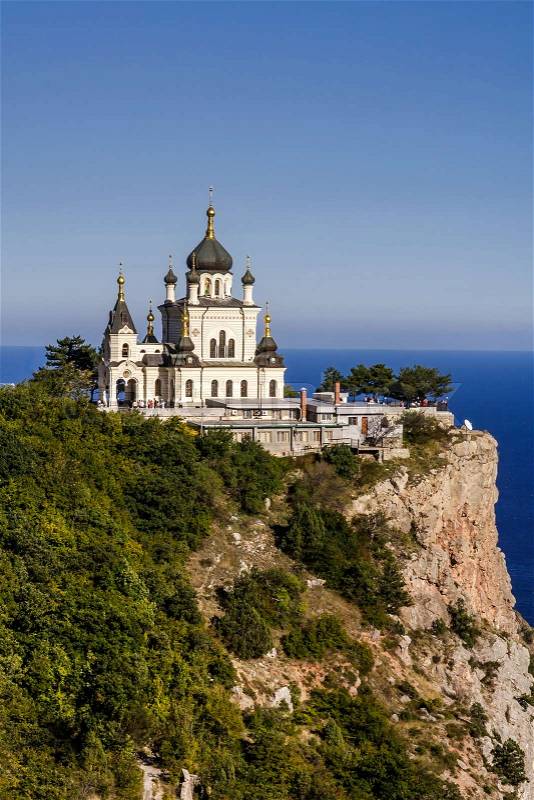 Church of the Resurrection of Christ (Church On The Rock), Foros, Crimea, Ukraine, stock photo