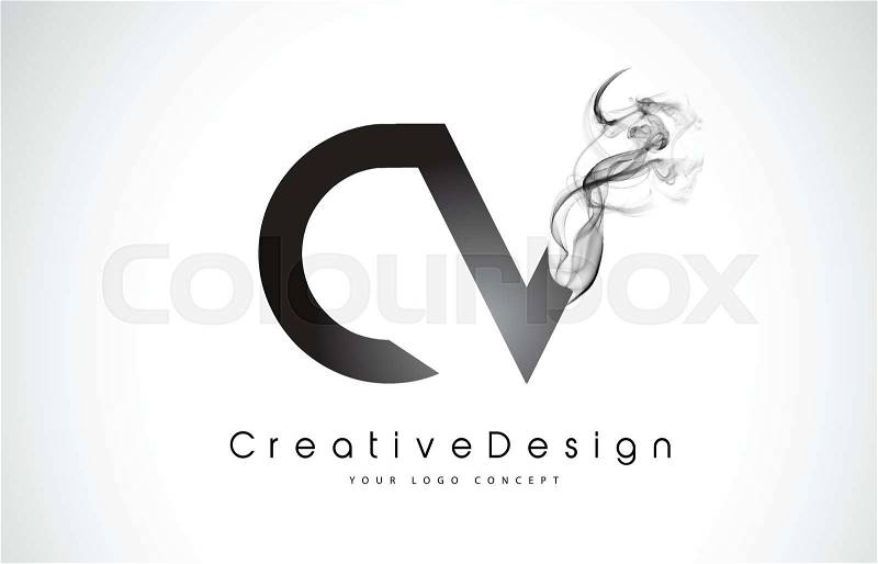 cv letter logo design with black