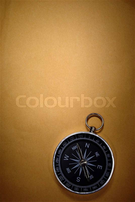 Compass and old paper, stock photo