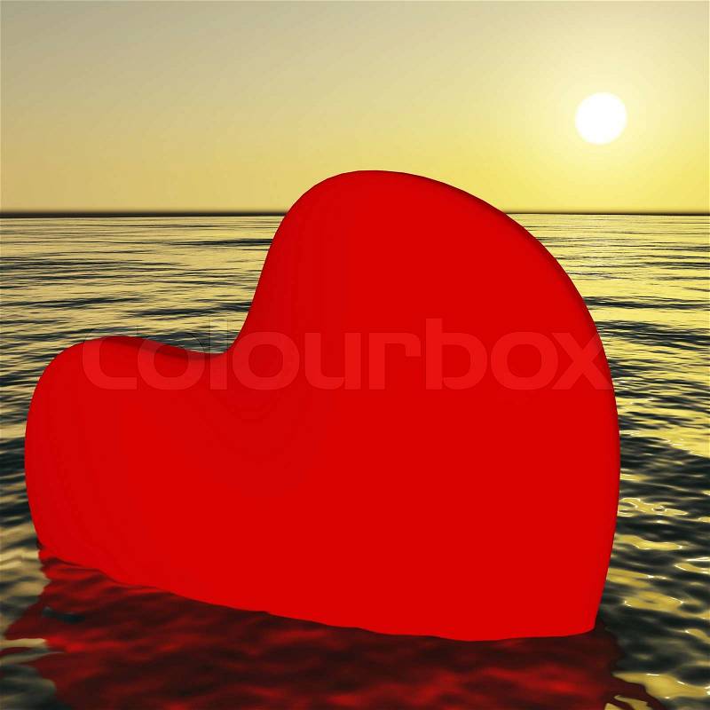 Heart Sinking Showing Loss Of Love And Broken Heart, stock photo