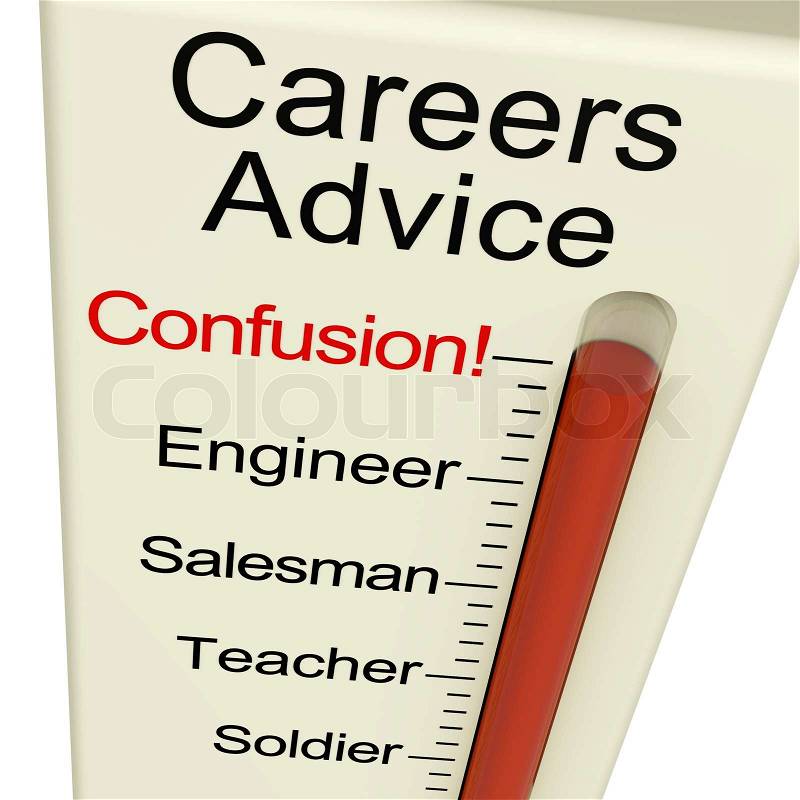 Careers Advice Monitor Confusion Shows Employment Guidance And Decisions, stock photo
