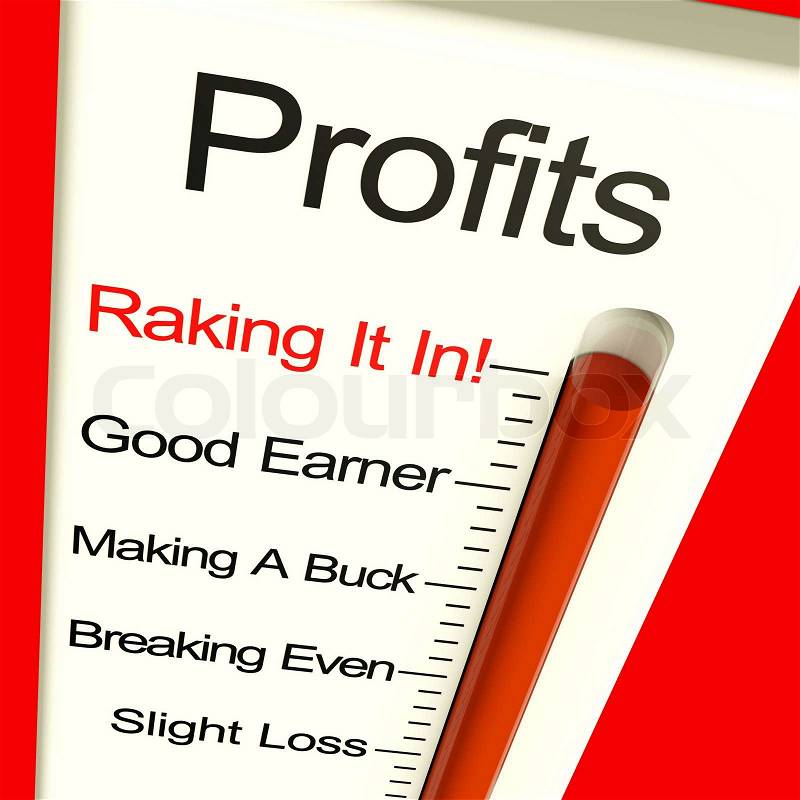 Business Profits Very High Showing Rising Sales And Income, stock photo