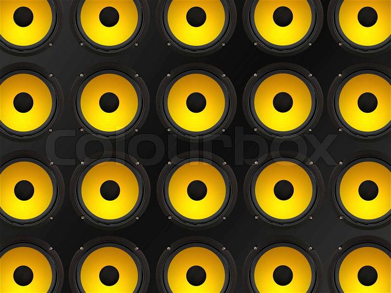Stero speakers isolated against a solid background, stock photo