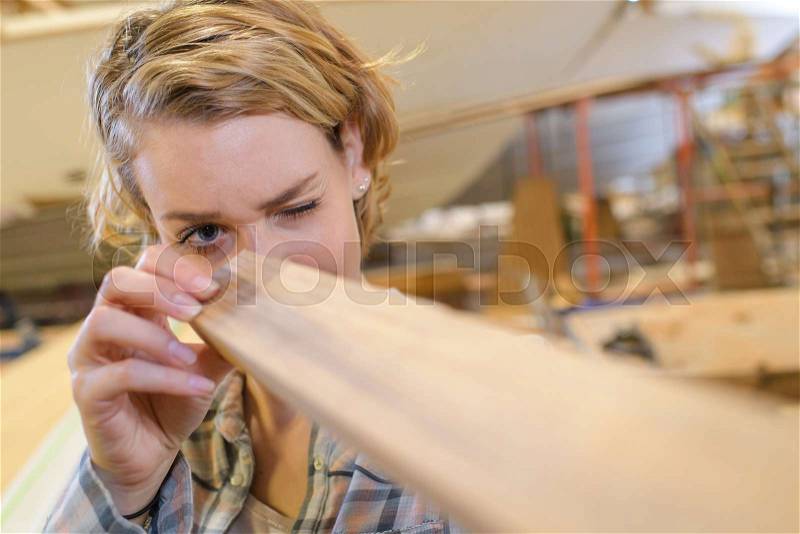Woman carpenter, stock photo