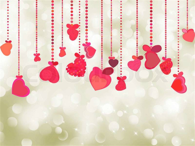 Valentine background of holiday lights with copyspace | Vector ...