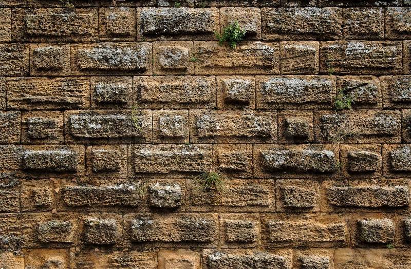 Ancient stone wall texture, stock photo