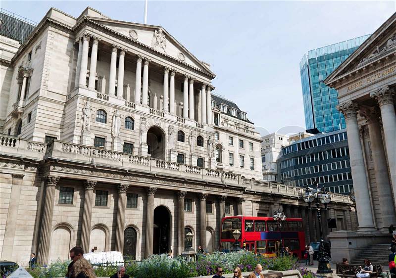 England, london, bank of england. banks in great britain, stock photo