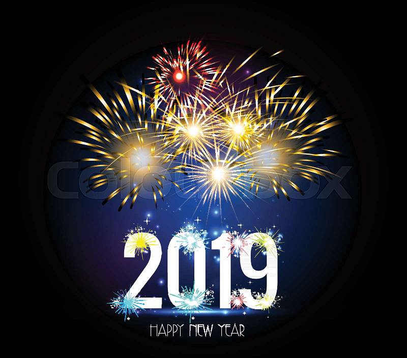 Stock vector of 'Happy New Year 2019 Firework'