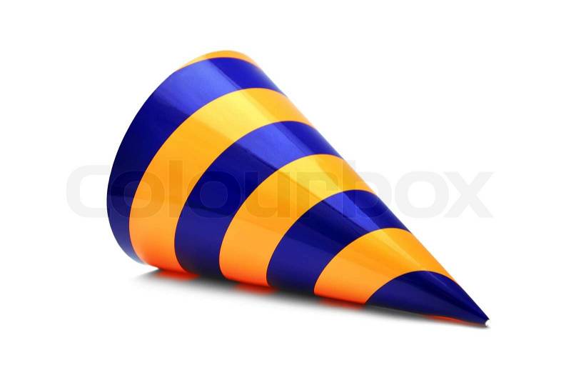 Party hat on a white background, stock photo