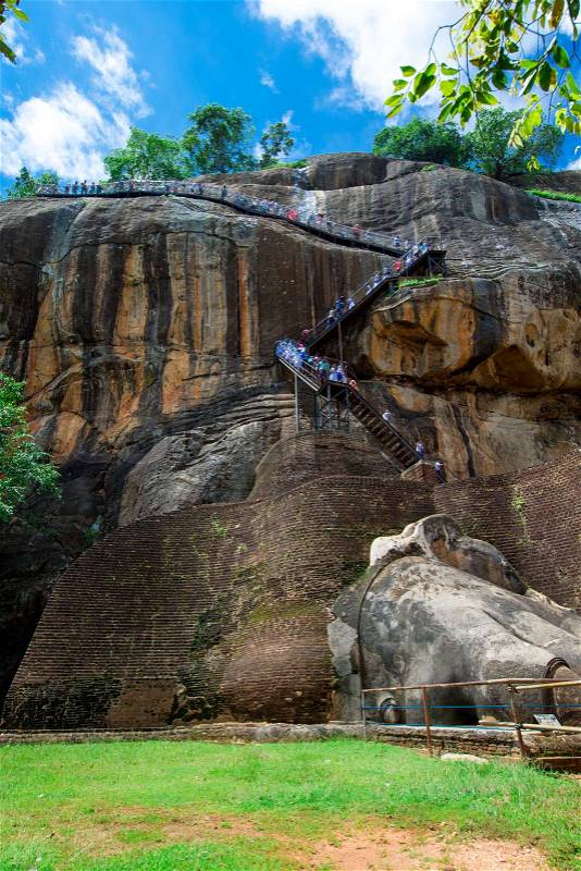 Sigiriya Lion Rock Fortress in Sri Lanka, stock photo