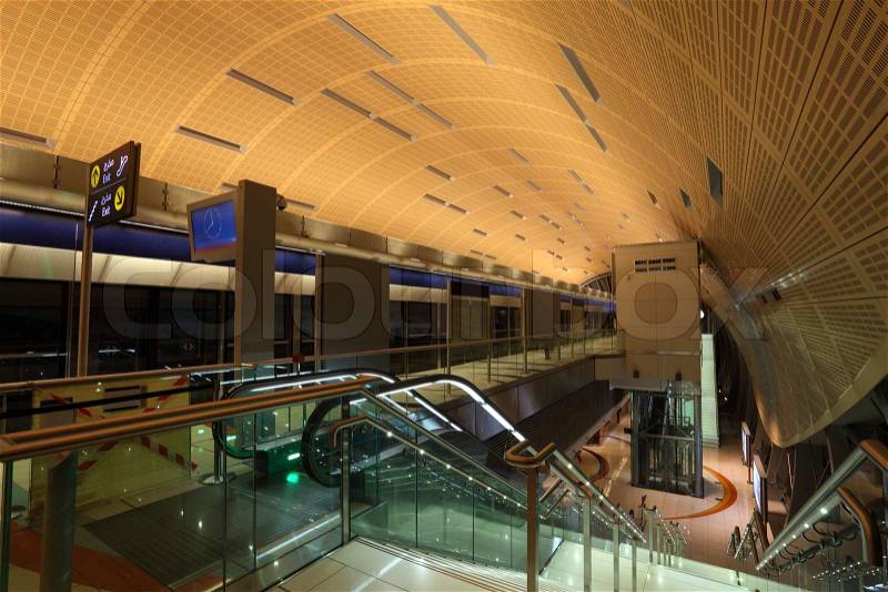 New Metro Station in Dubai, United Arab Emirates, stock photo