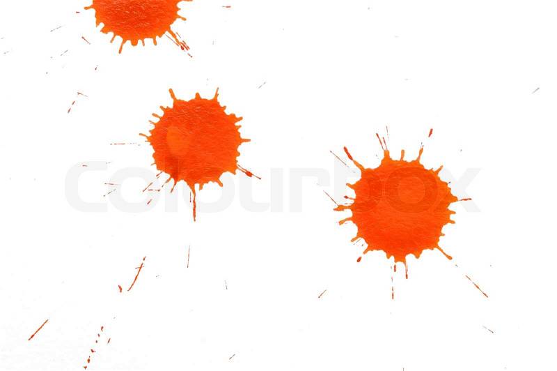 An image of orange spots on white paper, stock photo