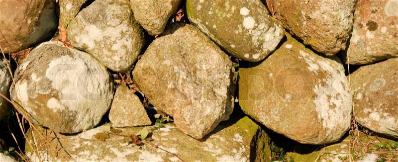 Old Granite Wall, Round Rocks, stock photo