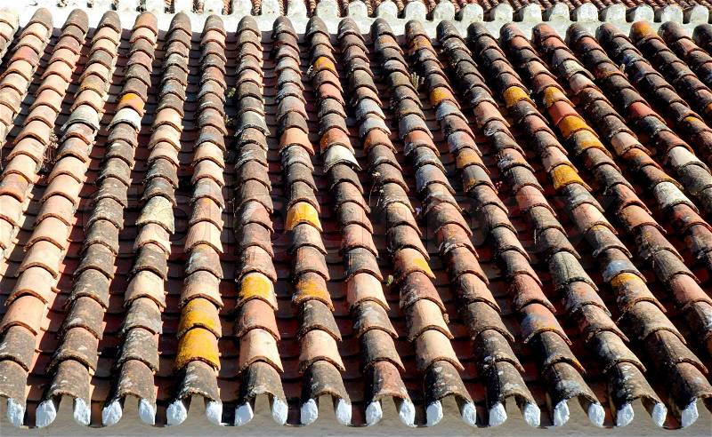 Typical Spanish Terracotta Rooftop, stock photo