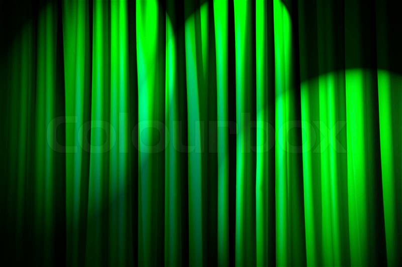 Brightly lit curtains in theatre concept, stock photo