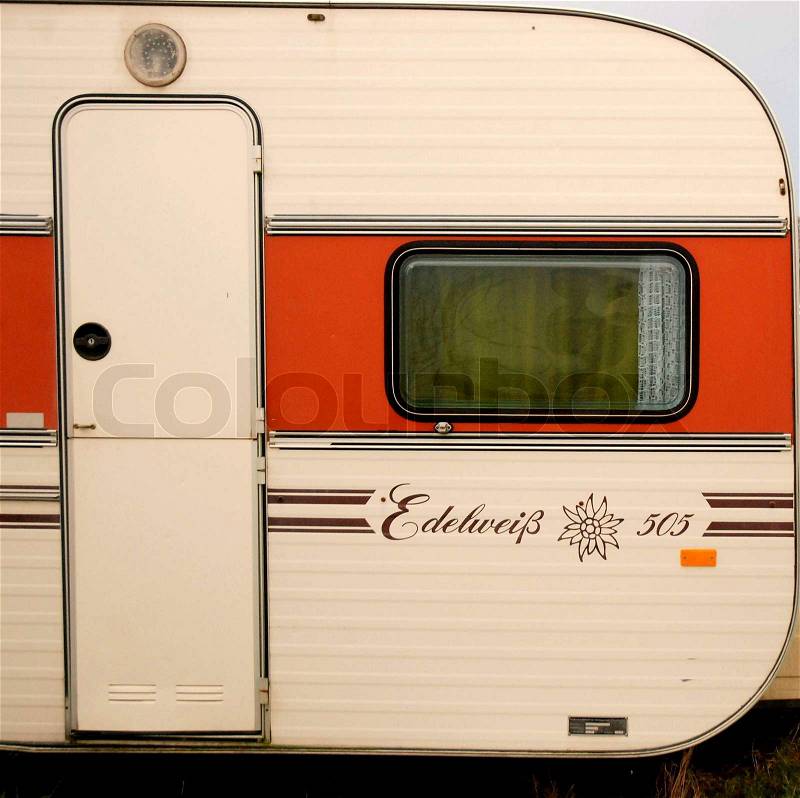 Edelweise Camper with Door, Rounded Window, stock photo