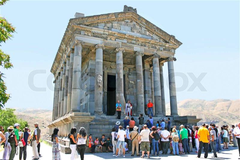 Garni architectural complex established in 3rd century BC The structures of Garni combine elements of Hellenistic and national culture, stock photo