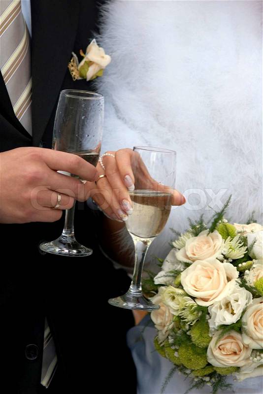 An image of two wedding glass, stock photo