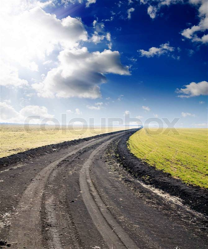 Road to hazy horizon, stock photo