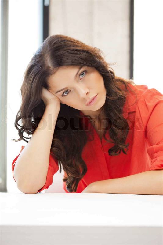 Calm and serious woman, stock photo