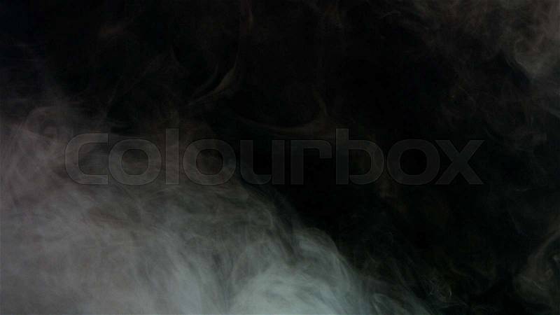 White bomb smoke on black background, stock photo