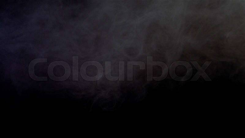 White bomb smoke on black background, stock photo
