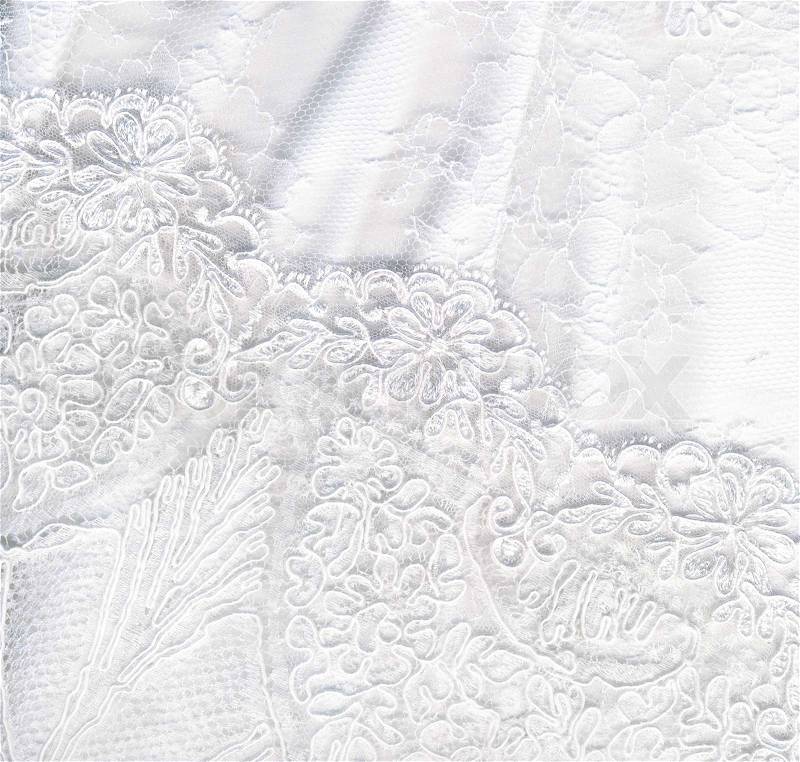 Beautiful pure white textile wedding background, stock photo