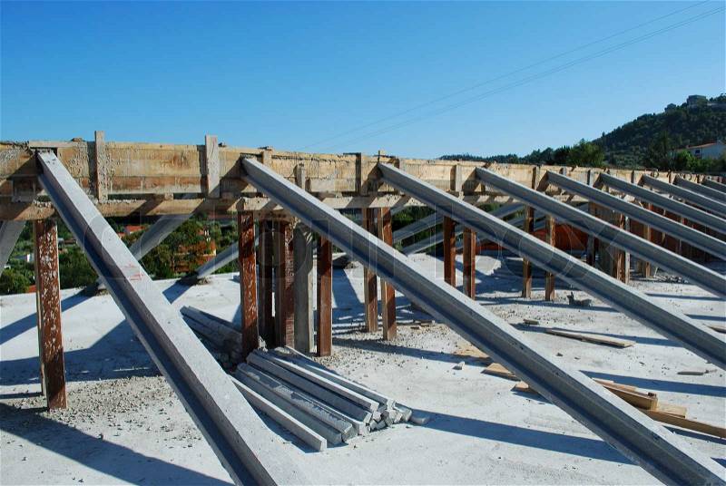 Framework for the roof, stock photo