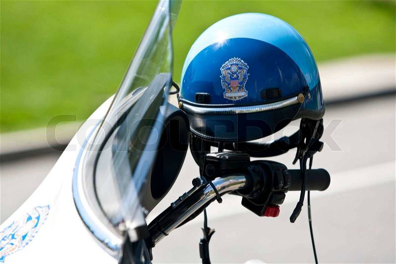 US Police Motocycle helmet, stock photo