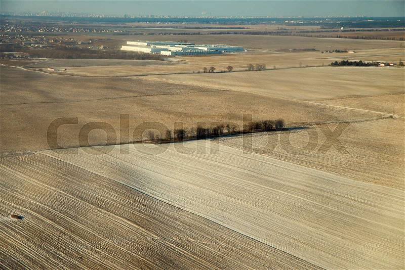 View of the Field from a height, stock photo