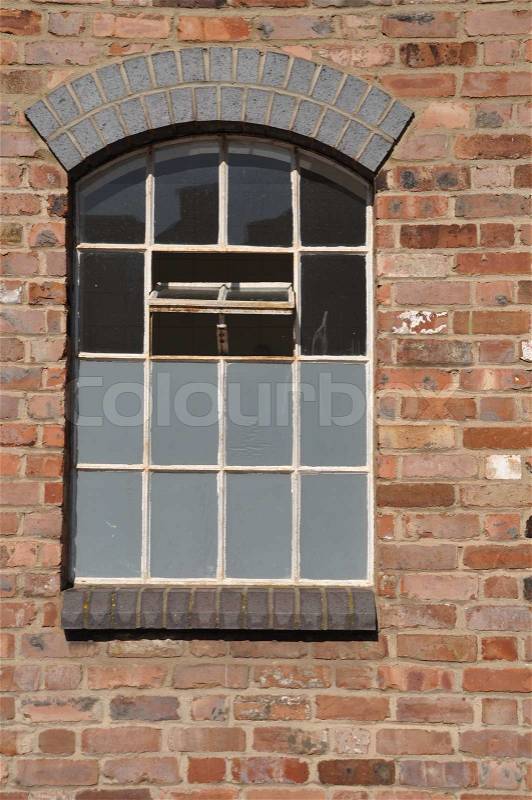 Brick wall window, stock photo
