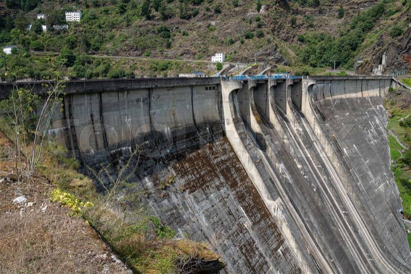 Green Energy, hydroelectric power plant of Grandas de Salime, Asturias, Spain, stock photo