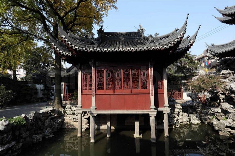Traditional Chinese Building in Yuyuan Garden, Shanghai China, stock photo