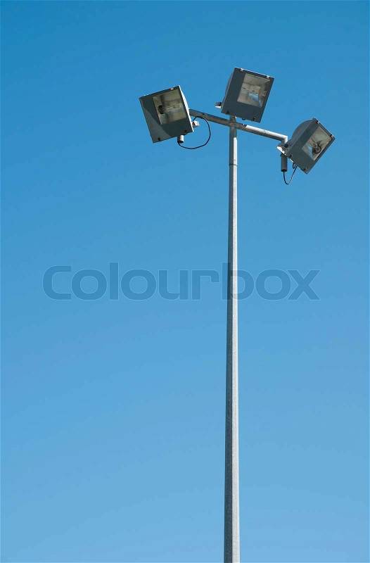 Stadium lights pole, stock photo