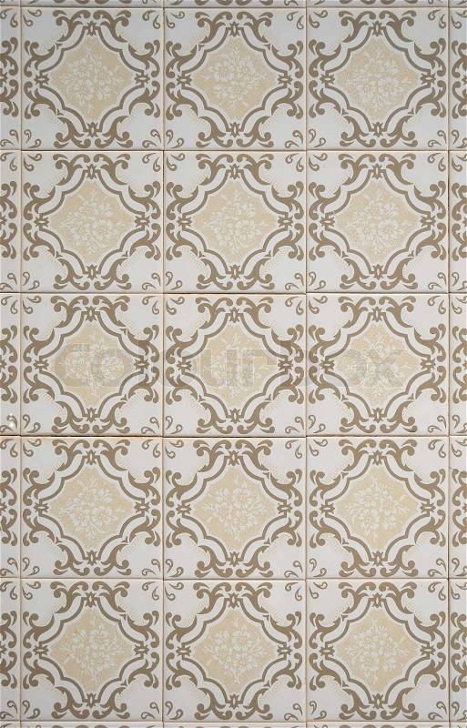 Traditional Portuguese glazed tiles, stock photo