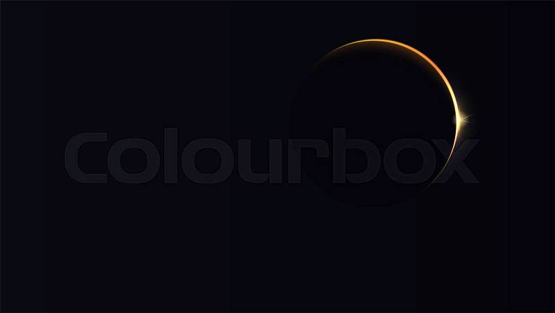 Solar eclipse. Thematic abstract background with astronomical phenomenon like full sun eclipse. Template for your cover, poster, cards and leaflets, stock photo