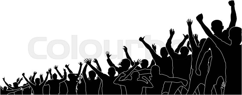 Crowd of sports fans.Crowd of people in the stadium. Cheerful audience. Concert party. Silhouette vector, vector