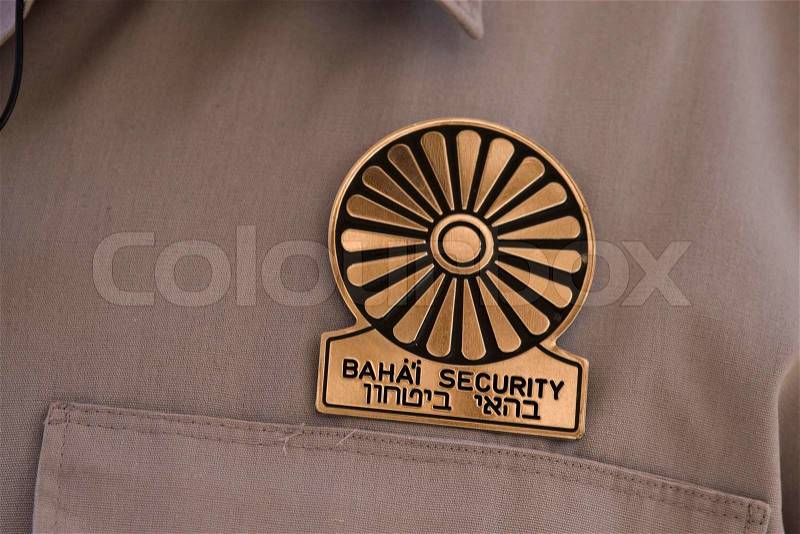 Bahai Security Badge, stock photo