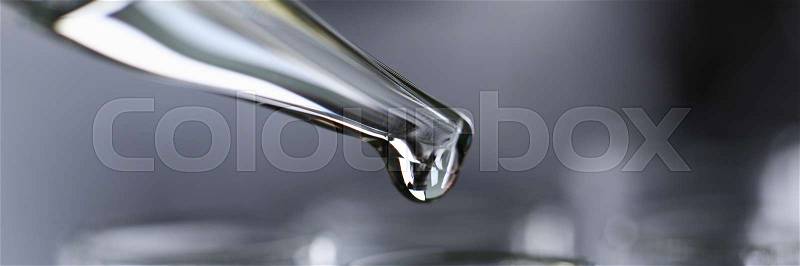 Yellow liquid spilled petrol additive innovative supply. Conveyor line production household cleaning products detergents help cleaning destruction stains pests urine ..., stock photo